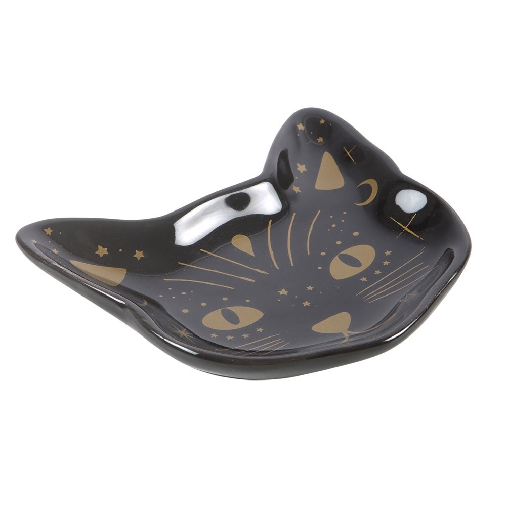 Something Different - Magick Black Cat Face Trinket dish - Black